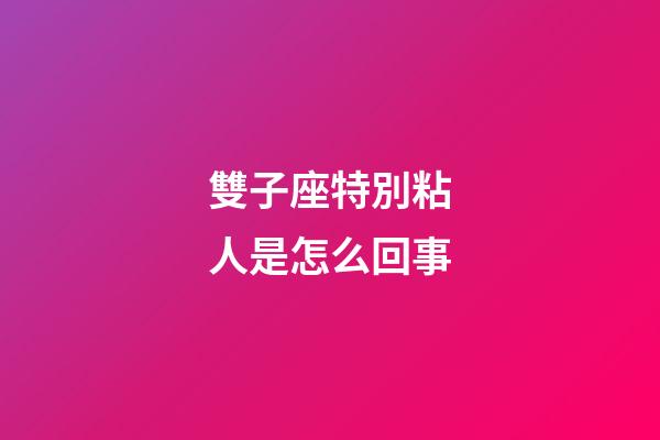 雙子座特別粘人是怎么回事-第1張-星座運勢-玄機派