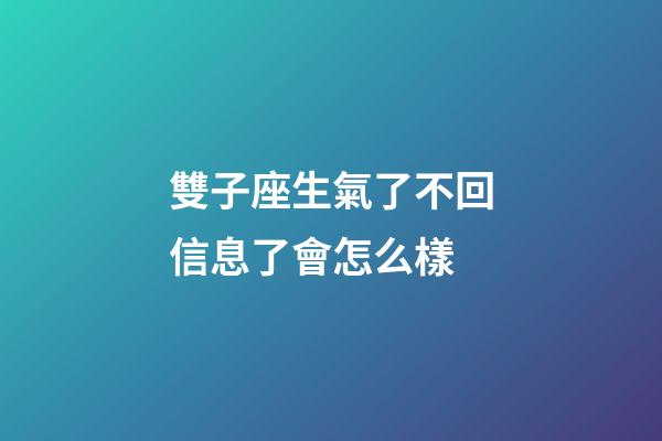 雙子座生氣了不回信息了會怎么樣-第1張-星座運勢-玄機派