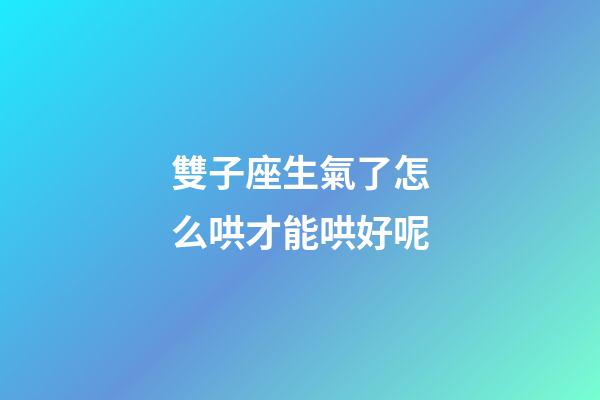雙子座生氣了怎么哄才能哄好呢-第1張-星座運(yùn)勢-玄機(jī)派