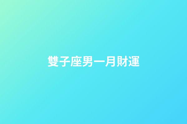 雙子座男一月財運-第1張-星座運勢-玄機派