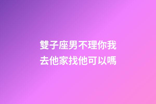 雙子座男不理你我去他家找他可以嗎-第1張-星座運勢-玄機派
