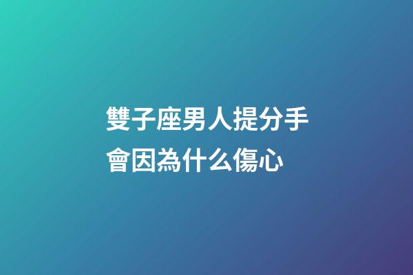 雙子座男人提分手會因為什么傷心-第1張-星座運勢-玄機派