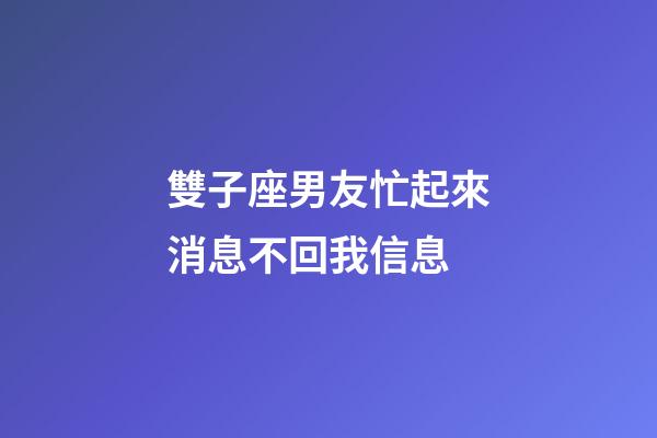 雙子座男友忙起來消息不回我信息-第1張-星座運勢-玄機派