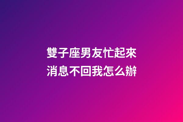 雙子座男友忙起來消息不回我怎么辦-第1張-星座運勢-玄機派