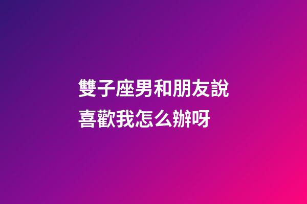 雙子座男和朋友說喜歡我怎么辦呀-第1張-星座運勢-玄機派