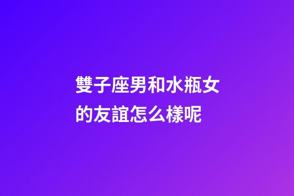 雙子座男和水瓶女的友誼怎么樣呢-第1張-星座運(yùn)勢-玄機(jī)派