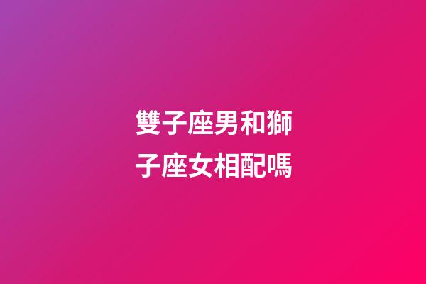 雙子座男和獅子座女相配嗎-第1張-星座運勢-玄機派