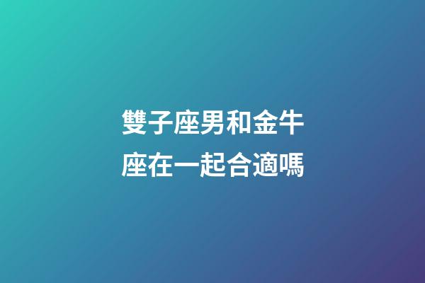 雙子座男和金牛座在一起合適嗎-第1張-星座運勢-玄機派