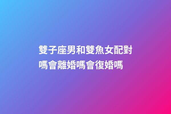 雙子座男和雙魚女配對嗎會離婚嗎會復婚嗎-第1張-星座運勢-玄機派
