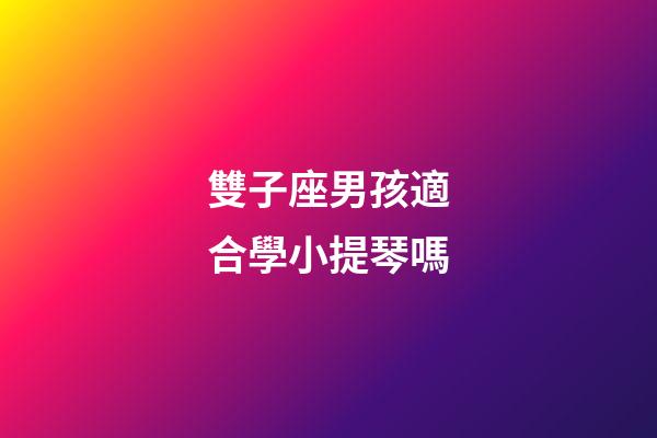雙子座男孩適合學小提琴嗎-第1張-星座運勢-玄機派