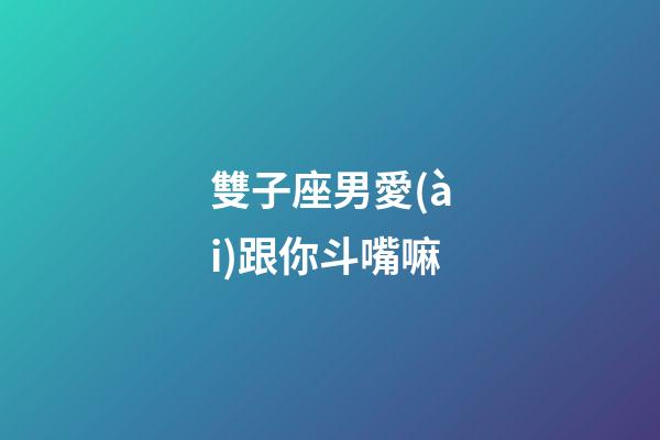 雙子座男愛(ài)跟你斗嘴嘛-第1張-星座運(yùn)勢(shì)-玄機(jī)派