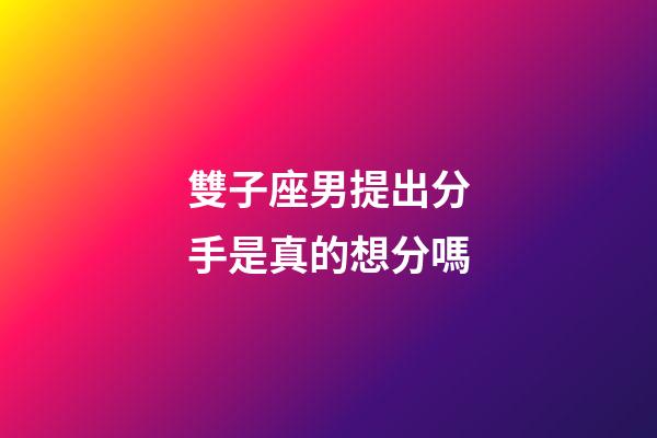 雙子座男提出分手是真的想分嗎-第1張-星座運勢-玄機派