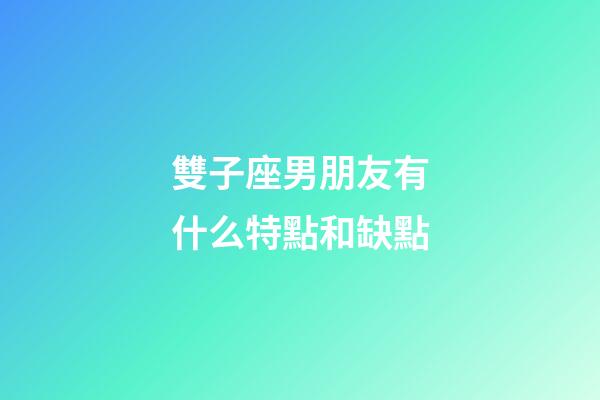 雙子座男朋友有什么特點和缺點-第1張-星座運勢-玄機派