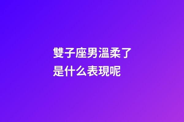 雙子座男溫柔了是什么表現呢-第1張-星座運勢-玄機派