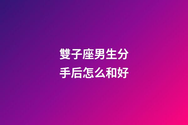 雙子座男生分手后怎么和好-第1張-星座運勢-玄機派