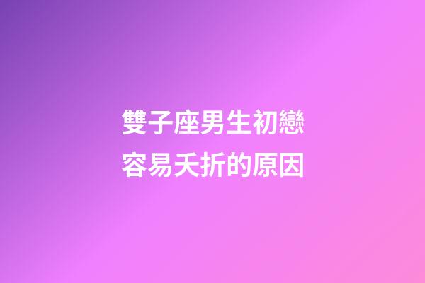 雙子座男生初戀容易夭折的原因-第1張-星座運勢-玄機派