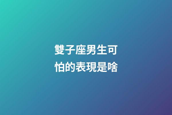 雙子座男生可怕的表現是啥-第1張-星座運勢-玄機派