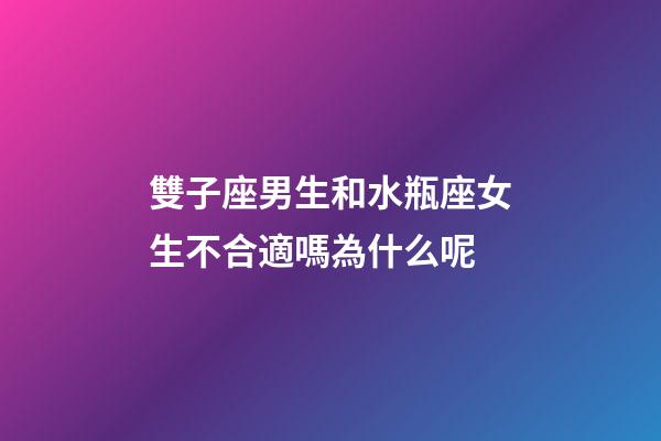 雙子座男生和水瓶座女生不合適嗎為什么呢-第1張-星座運勢-玄機(jī)派