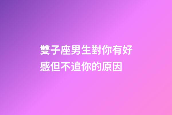 雙子座男生對你有好感但不追你的原因-第1張-星座運勢-玄機派