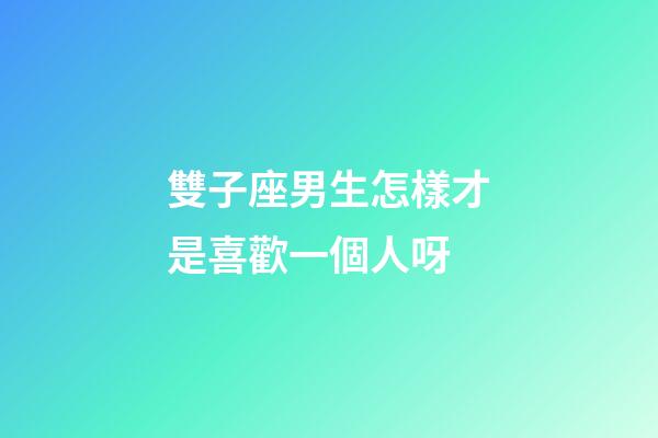 雙子座男生怎樣才是喜歡一個人呀-第1張-星座運勢-玄機派