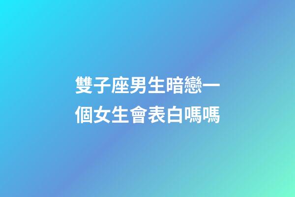 雙子座男生暗戀一個女生會表白嗎嗎-第1張-星座運勢-玄機派