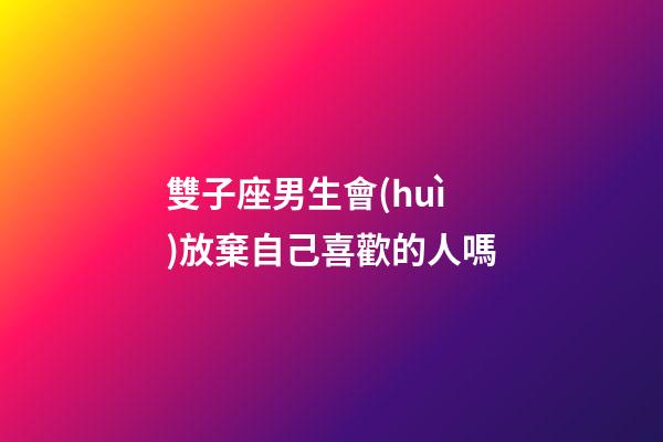 雙子座男生會(huì)放棄自己喜歡的人嗎-第1張-星座運(yùn)勢(shì)-玄機(jī)派