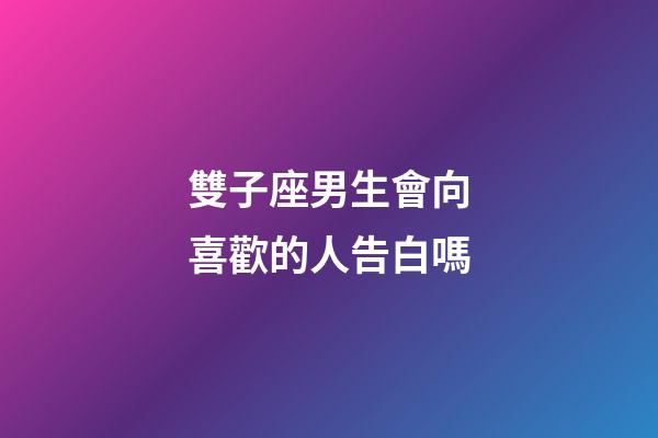 雙子座男生會向喜歡的人告白嗎-第1張-星座運勢-玄機派