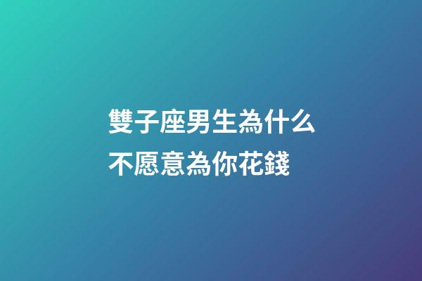 雙子座男生為什么不愿意為你花錢-第1張-星座運勢-玄機派