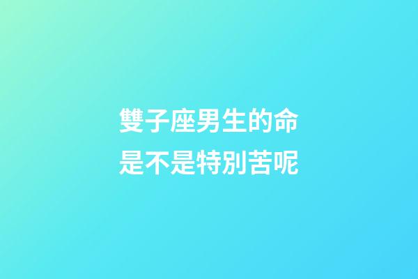 雙子座男生的命是不是特別苦呢-第1張-星座運勢-玄機派