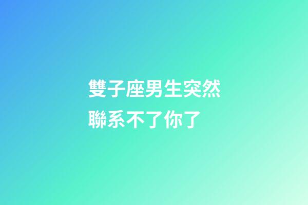 雙子座男生突然聯系不了你了-第1張-星座運勢-玄機派