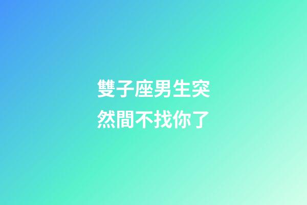 雙子座男生突然間不找你了-第1張-星座運勢-玄機派