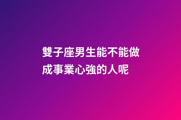 雙子座男生能不能做成事業心強的人呢-第1張-星座運勢-玄機派