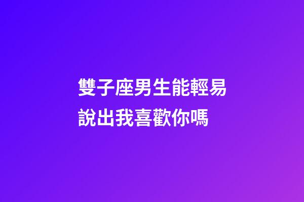 雙子座男生能輕易說出我喜歡你嗎-第1張-星座運勢-玄機派