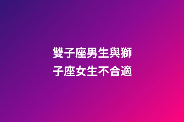 雙子座男生與獅子座女生不合適-第1張-星座運勢-玄機派