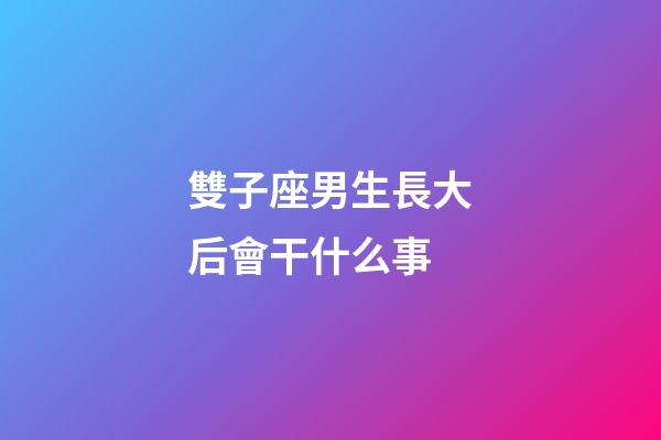 雙子座男生長大后會干什么事