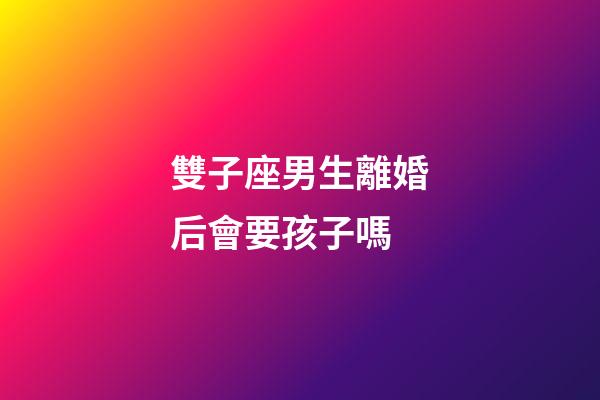 雙子座男生離婚后會要孩子嗎-第1張-星座運勢-玄機派