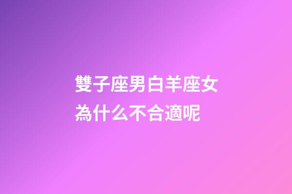 雙子座男白羊座女為什么不合適呢-第1張-星座運勢-玄機派
