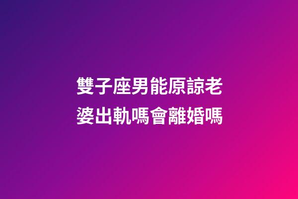 雙子座男能原諒老婆出軌嗎會離婚嗎-第1張-星座運勢-玄機派