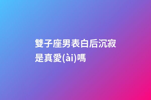雙子座男表白后沉寂是真愛(ài)嗎-第1張-星座運(yùn)勢(shì)-玄機(jī)派