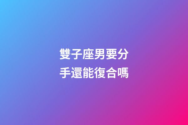 雙子座男要分手還能復合嗎-第1張-星座運勢-玄機派