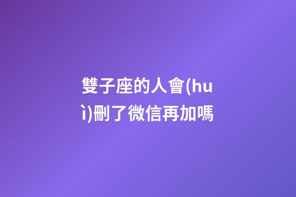 雙子座的人會(huì)刪了微信再加嗎-第1張-星座運(yùn)勢(shì)-玄機(jī)派
