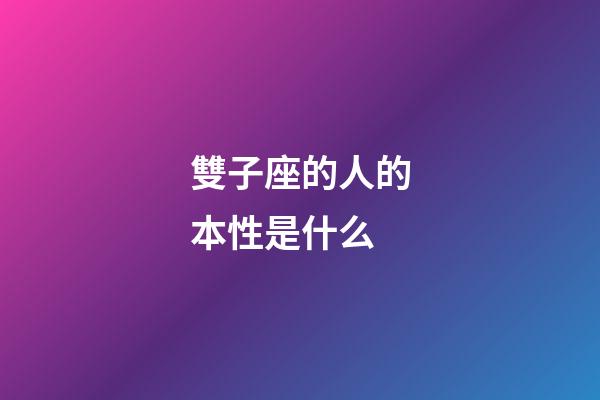 雙子座的人的本性是什么-第1張-星座運勢-玄機派