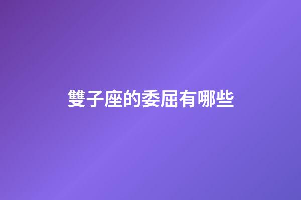 雙子座的委屈有哪些-第1張-星座運勢-玄機派