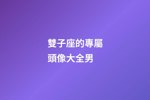 雙子座的專屬頭像大全男
