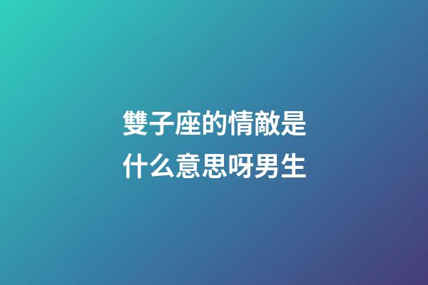 雙子座的情敵是什么意思呀男生-第1張-星座運勢-玄機派
