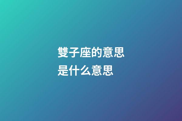雙子座的意思是什么意思-第1張-星座運勢-玄機派