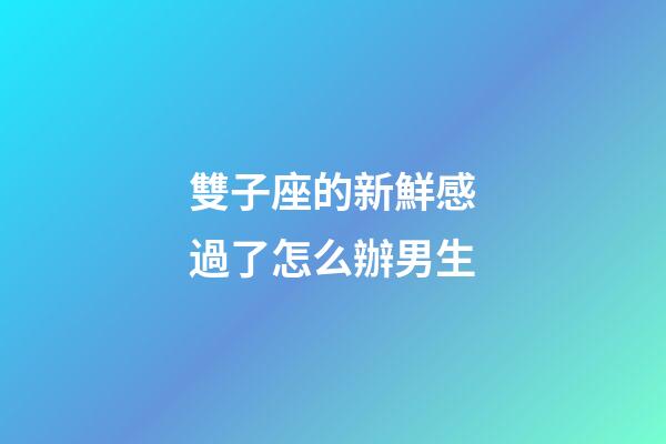 雙子座的新鮮感過了怎么辦男生-第1張-星座運勢-玄機派