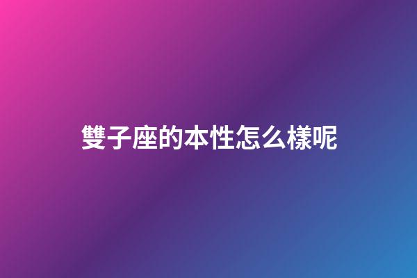 雙子座的本性怎么樣呢-第1張-星座運勢-玄機派