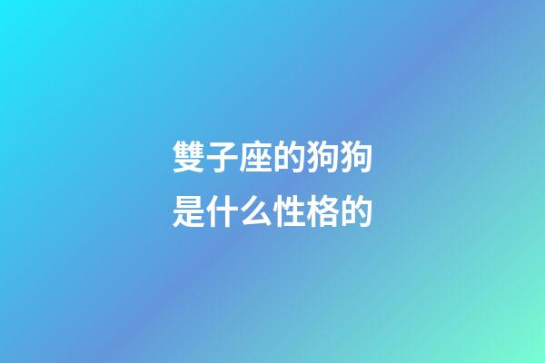 雙子座的狗狗是什么性格的-第1張-星座運勢-玄機派