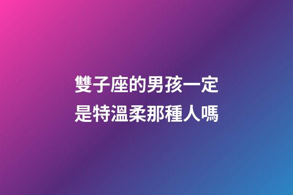 雙子座的男孩一定是特溫柔那種人嗎-第1張-星座運勢-玄機派